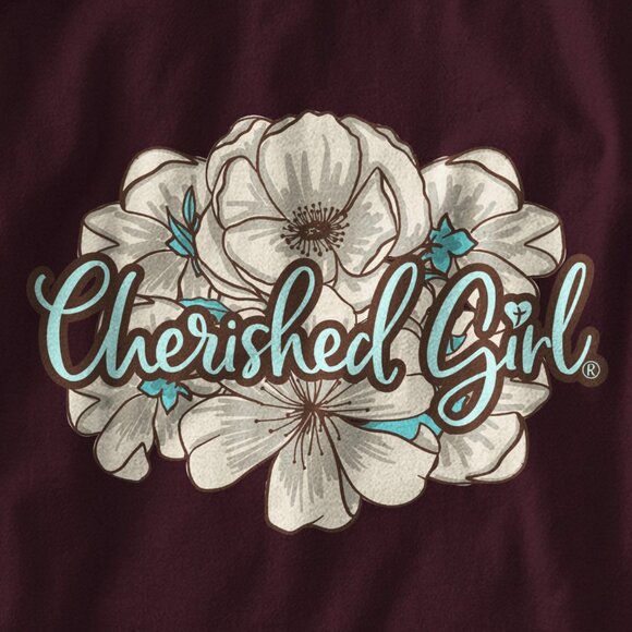 Kerusso Women's Long Sleeve T-Shirt Turquoise Cross "Full of Grace Girl" - New - Picture 4 of 5